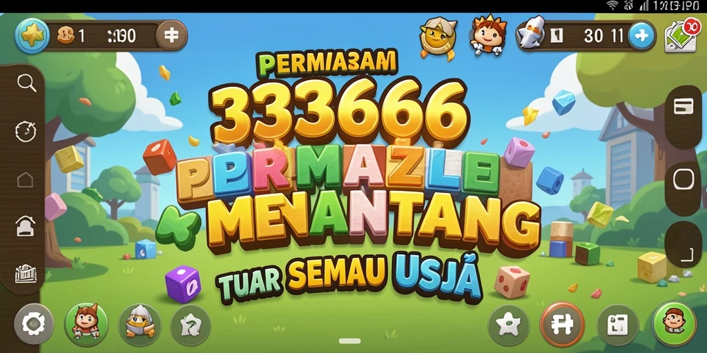 Tampilan gameplay utama 333666 dengan berbagai teka-teki menarik.