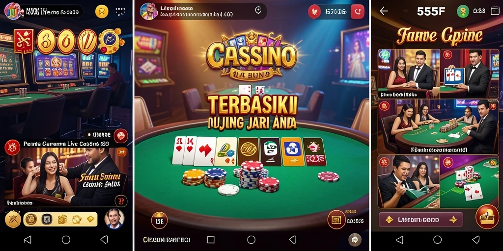 Tampilan gameplay Live Casino yang memukau di 555F.