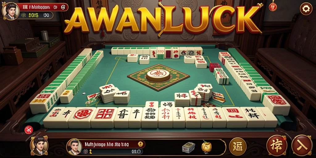 Tampilan gameplay seru AWANLUCK dalam permainan Mahjong.