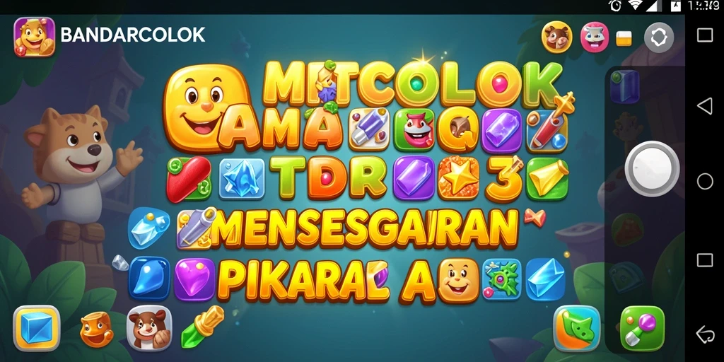Screenshot menampilkan gameplay seru BANDARCOLOK Match-3.