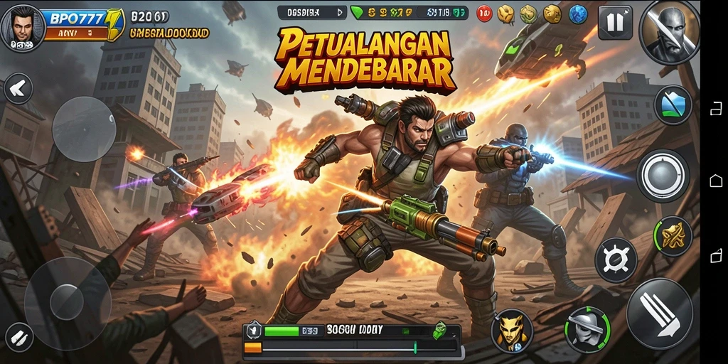 Tampilan gameplay mendebarkan BPO777 dengan aksi yang intens.