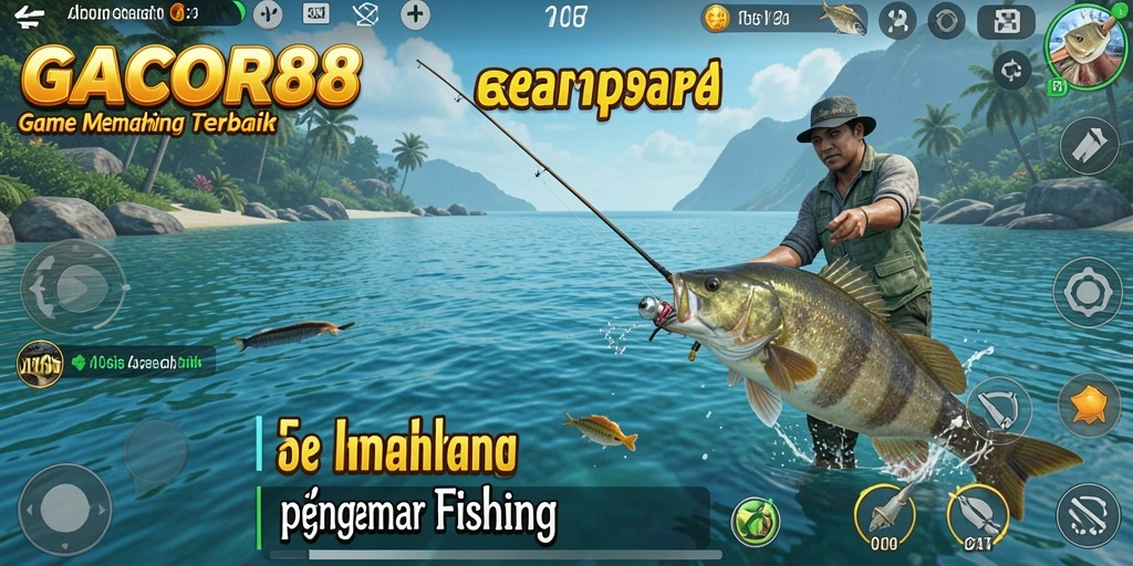 Screenshot GACOR88 menunjukkan tampilan seru dari gameplay memancing yang menarik.
