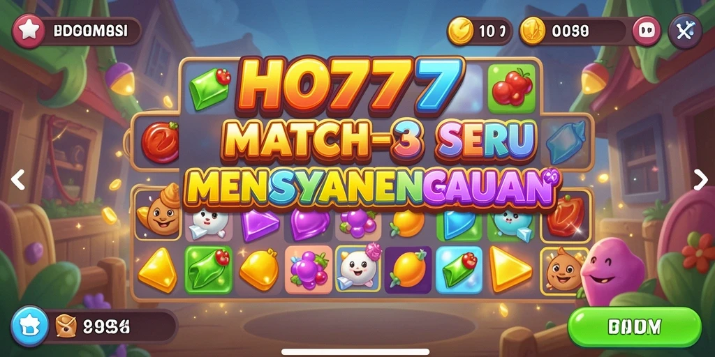 Tampilan gameplay seru di HO777 dengan tantangan Match-3.