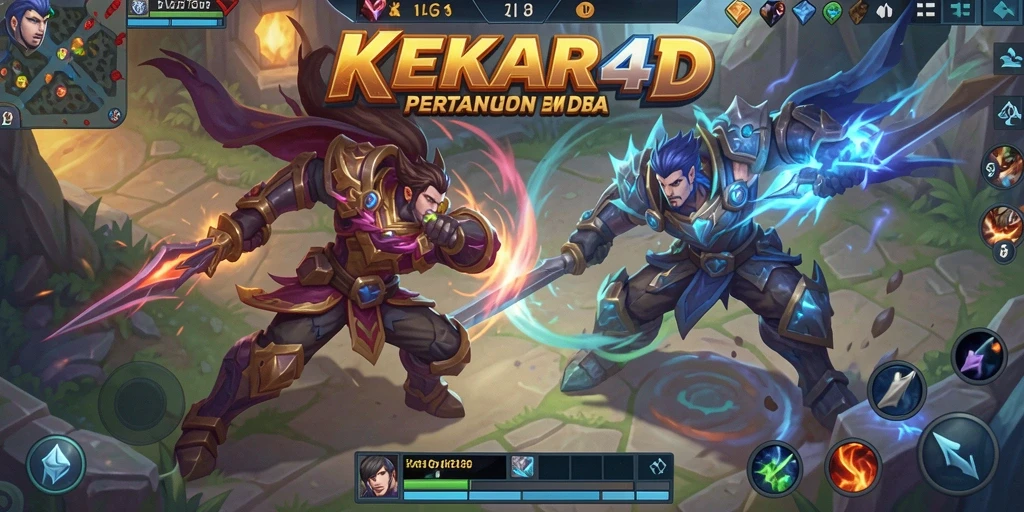 Screenshot gameplay <strong>KEKAR4D</strong> yang menampilkan aksi seru di arena MOBA.