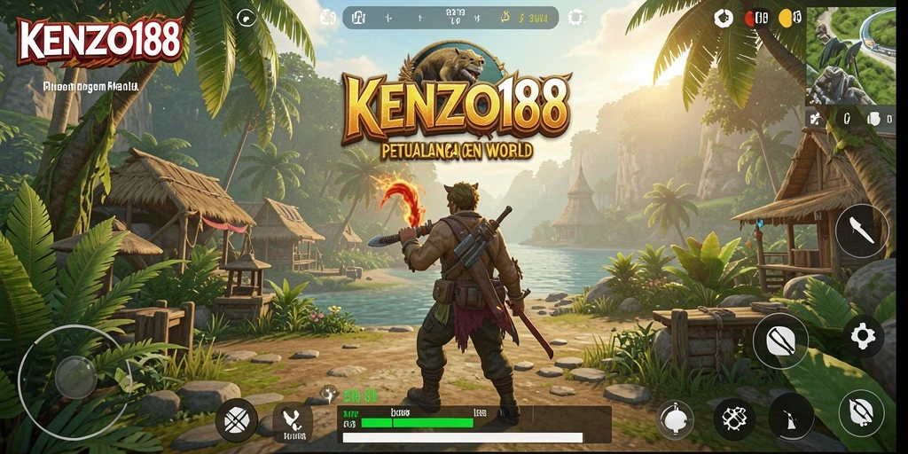 Screenshot gameplay KENZO188 yang menunjukkan dunia Open World yang luas.