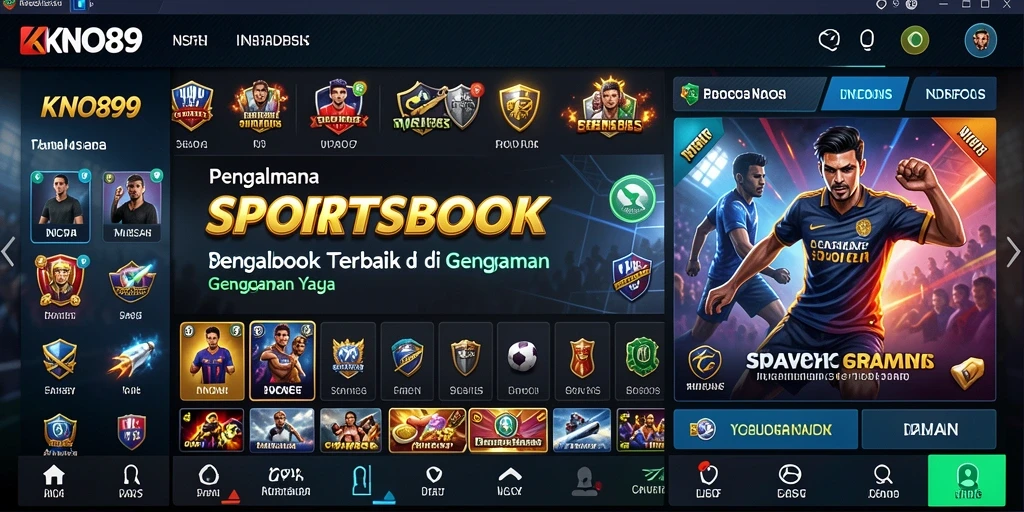 Screenshot KNO89 menampilkan tampilan menarik dari fitur Sportsbook.