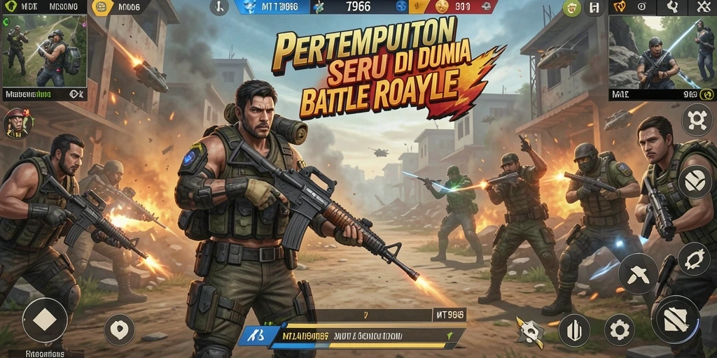 Gameplay seru dengan pertempuran intens di arena Battle Royale.