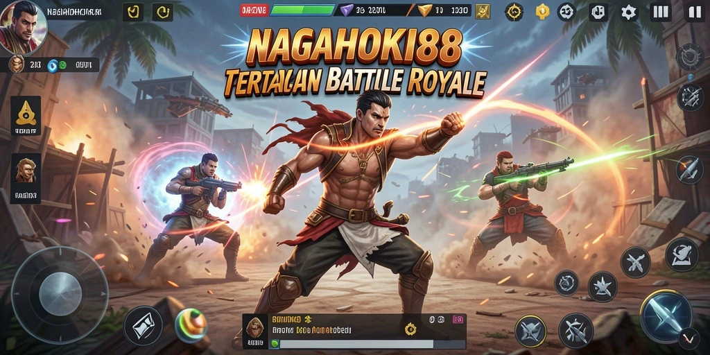Screenshot NAGAHOKI88 menampilkan aksi mendebarkan di medan perang Battle Royale.