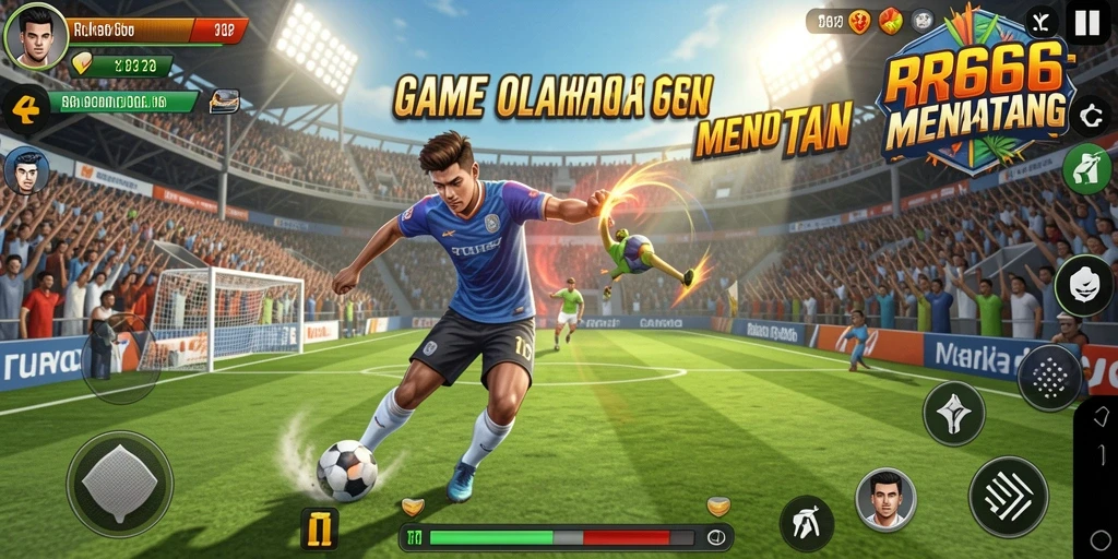 Tampilan gameplay menakjubkan dari RR666 yang penuh aksi olahraga.
