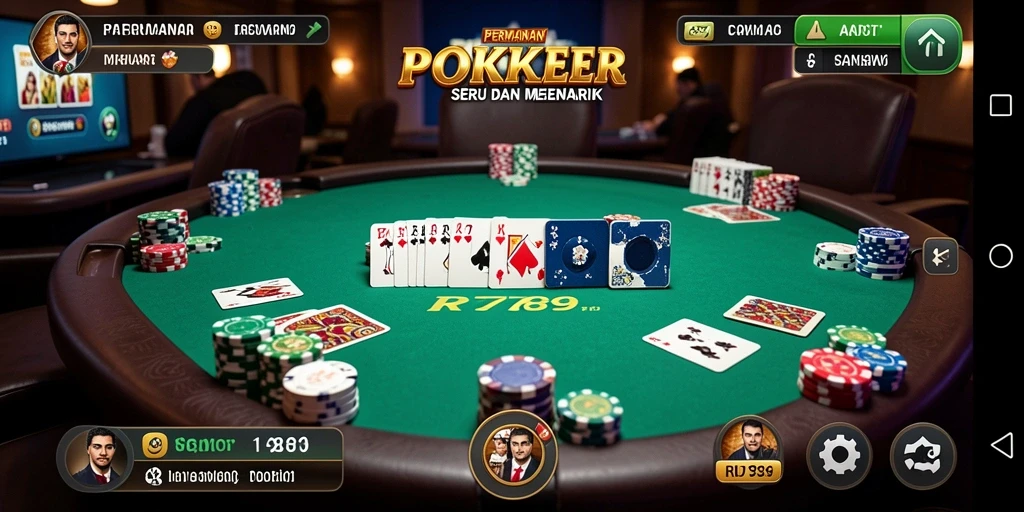 Tampilan gameplay Poker di RR789 yang menarik dan interaktif.