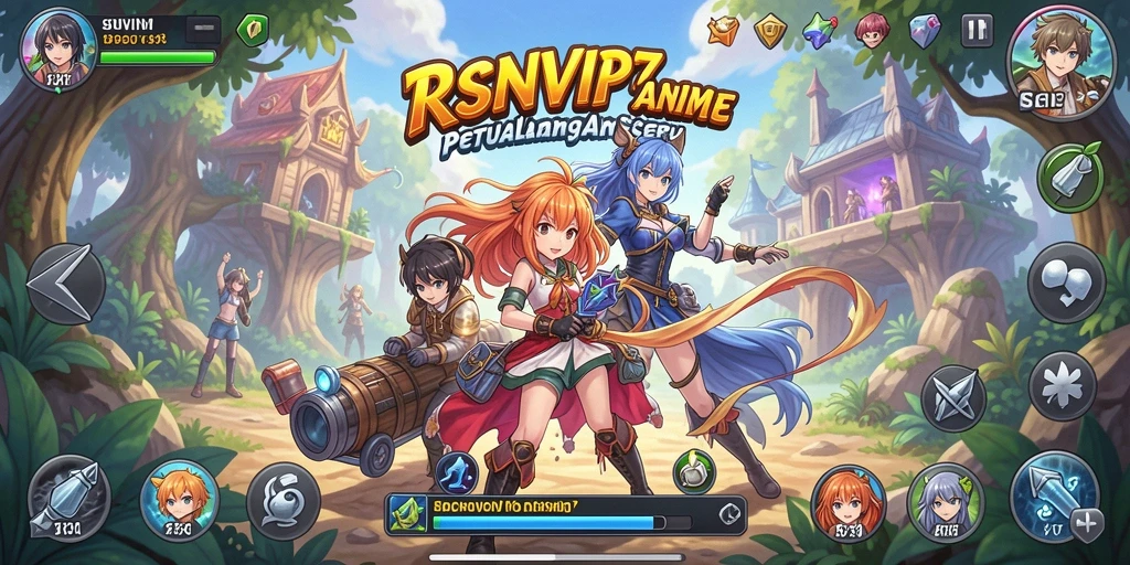 Tampilan gameplay RSNVIP7 dengan karakter anime yang dinamis.