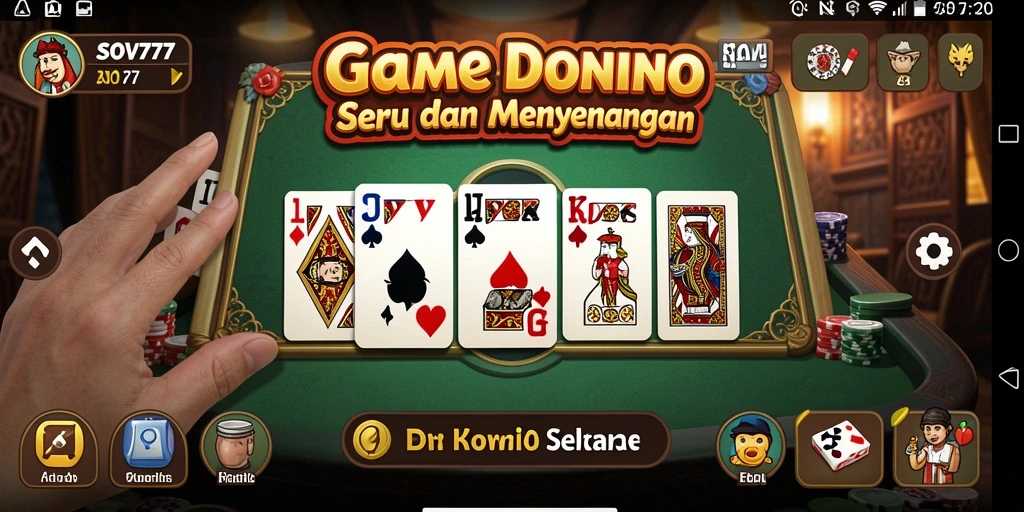 Tampilan menarik dari gameplay SOV777 dalam permainan Domino.